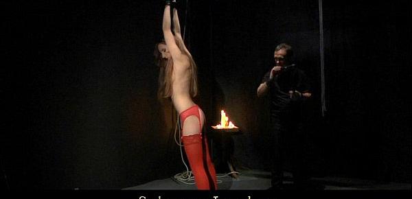  Tina in sexy red lingerie exploited in bdsm fantasy